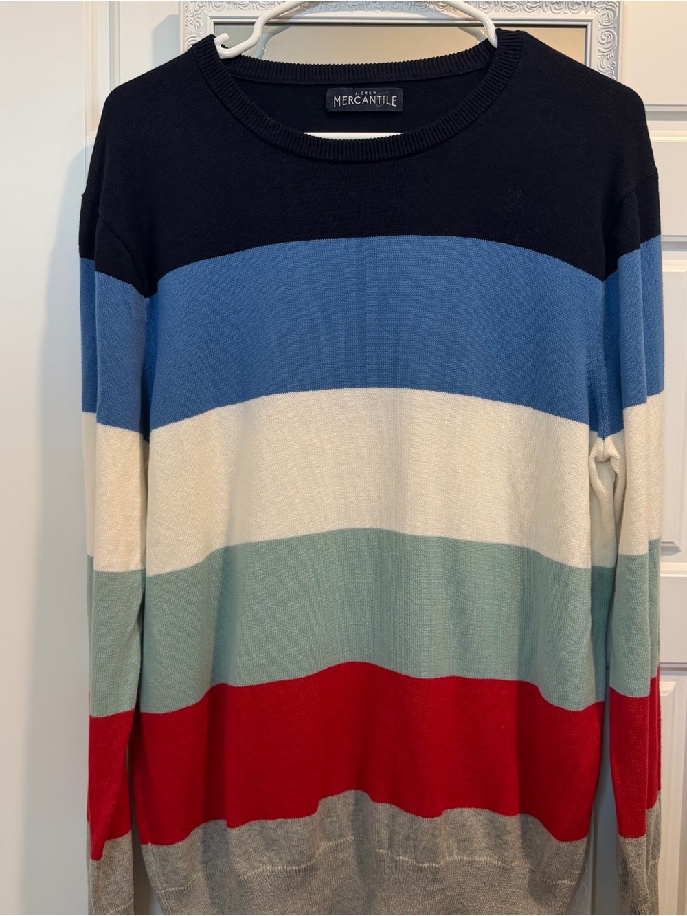 J.Crew Mercantile Men’s Striped Crewneck Sweater Nautical large